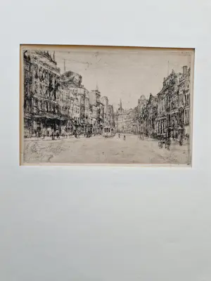 Niet of onleesbaar gesigneerd - omstreeks 1920 - Ets - Amsterdam nieuwezijds voorburgwal - gesigneerd kopen? Bied vanaf 10!