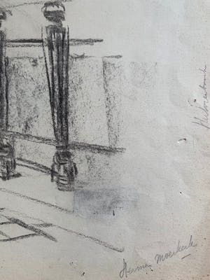 Herman Moerkerk - Oude poort met figuren kopen? Bied vanaf 160!