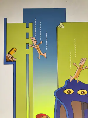 René van Asselt - Zeefdruk , Surrealistische voorstelling - 91 x 64 cm kopen? Bied vanaf 70!