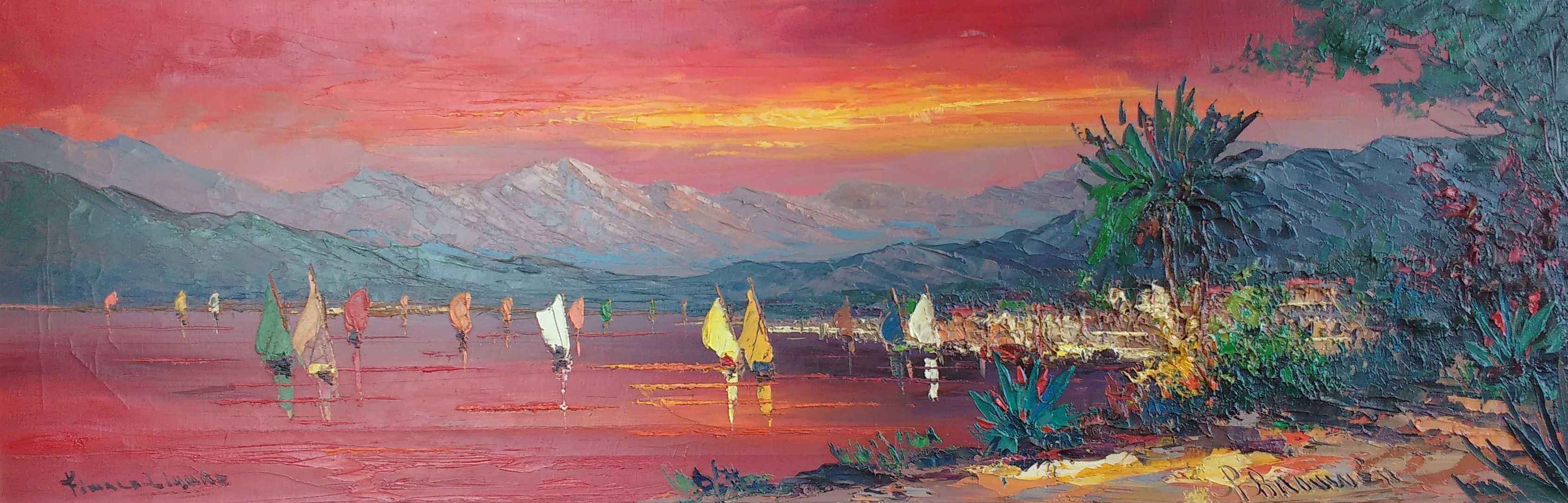 Peter Brouwer - fantasie zonsondergang Finale Ligure, Savona - Italië kopen? Bied vanaf 25!