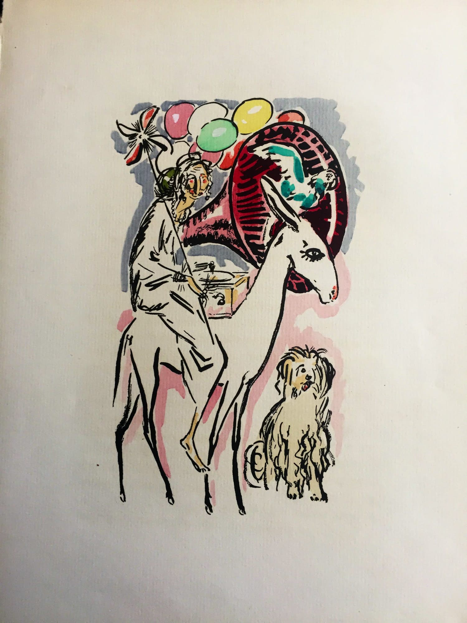 Kees van Dongen - Pochoir - De ezelrijdster verkocht voor € 300!