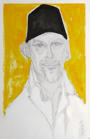 Joe Wols - Gemengde techniek op karton, Potret kopen? Bied vanaf 1!