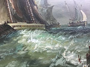 Niet of onleesbaar gesigneerd - Drie zeilschepen kopen? Bied vanaf 1!