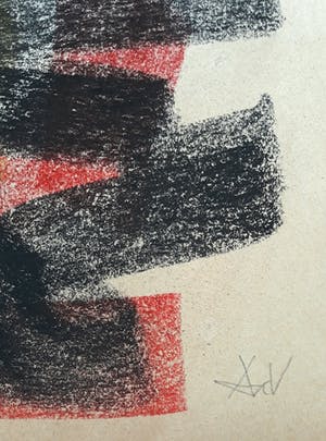 Andre van der Vossen - Abstracte compositie, tekening met pastelkrijt kopen? Bied vanaf 250!