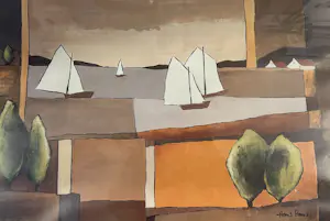 Hans Paus - Uitkijk op zeilbootjes kopen? Bied vanaf 60!