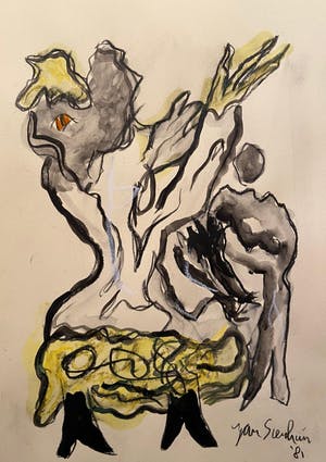 Jan Sierhuis - Tekening krijt acryl kopen? Bied vanaf 1!