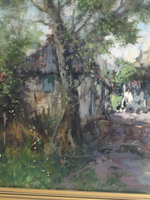 Theodorus van Oorschot - Olieverf op doek , Brabants landschap met boerin – ingelijst – 78 x 98 cm kopen? Bied vanaf 200!