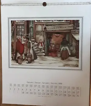 AcheterAnton Pieck - Bijzondere kleurrijke Jaarkalender 1988 (Origineel met copyright Anton Pieck)? Enchérissez de 20!