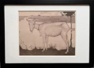 Jan Mankes - Originele Heliogravure Geit bij het Meer 1923 kopen? Bied vanaf 135!