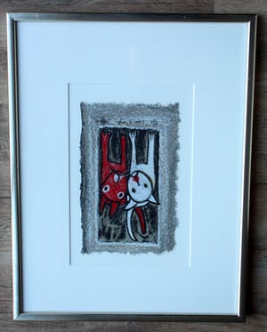 Hans Innemee - ingelijste zeefdruk: blanc et rouge - 2000 kopen? Bied vanaf 99!