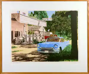 Araun Gordijn - Zeefdruk, Oklahoma Caddilac - Ingelijst vendu pour 60€ !