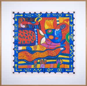 Clemens Briels - Zeefdruk, When there is life... - Ingelijst (Groot) verkocht voor € 80!