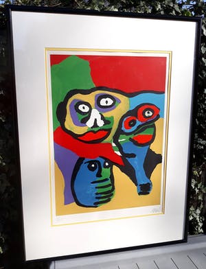 Karel Appel - Caracas, zeefdruk (netjes ingelijst, groot) kopen? Bied vanaf 1495!