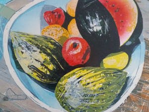 Vincent van Ojen - Stilleven met meloen - groot werk - ingelijst kopen? Bied vanaf 100!