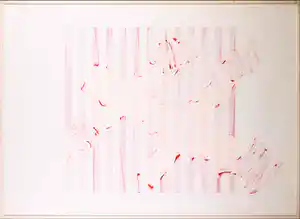 Jan van den Langenberg - Gemengde techniek op papier, Onder druk - Ingelijst verkocht voor € 35!