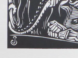 Jan Schonk - Pauwen en een aap - Houtsnede kopen? Bied vanaf 25!