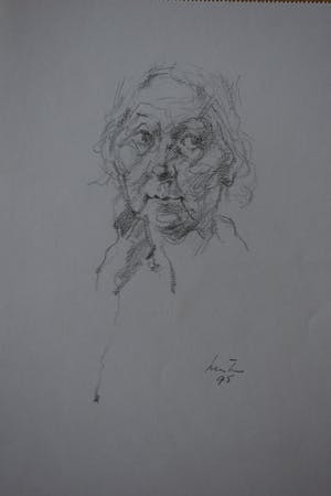 Joop Liesker - Portret oudere dame kopen? Bied vanaf 35!