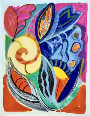Dora Dolz - Litho, titel Bloem-Bloem verkocht voor € 70!