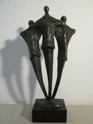 Brons (Onbekend) - Sculptuur - "Schouder aan Schouder" - gesigneerd kopen? Bied vanaf 60!