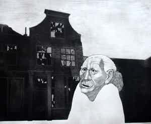 Leonard Maas - ets: portret - 1975 verkocht voor € 35!