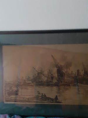 Johan Hendrik van Mastenbroek - Haven gezicht Rotterdamse haven uit 1906 kopen? Bied vanaf 50!