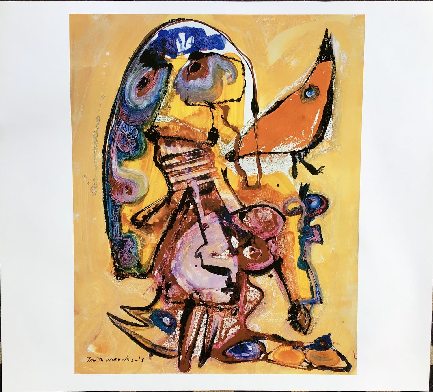 Jan te Wierik - Oranje Vogel , gesigneerd in druk kopen? Bied vanaf 1!