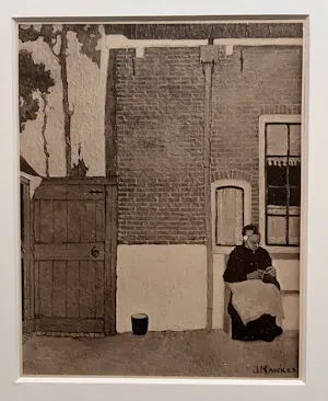 Jan Mankes - Originele Heliogravure Breiend Vrouwtje 1923 kopen? Bied vanaf 135!