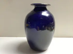 Niet of onleesbaar gesigneerd - Blauw geglazuurde keramiek vaas kopen? Bied vanaf 1!