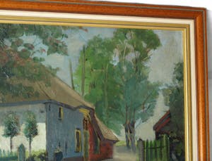 Johan Gerhard Siemer - Olieverf op paneel, “Boerderij” – gesigneerd en ingelijst – ca 1950 kopen? Bied vanaf 50!