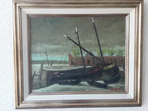 Niet of onleesbaar gesigneerd - Havenzicht - Boten aan de Steiger kopen? Bied vanaf 1!