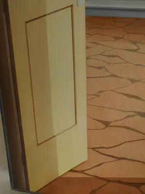 Kees Gerritse - Trompe-l'oeil : Open deur - olieverf op doek – 1974 – Ingelijst, 140 x 70 cm. kopen? Bied vanaf 400!