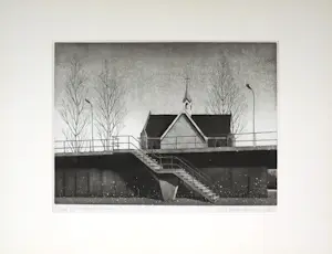 Wim Bettenhausen - Ets en aquatint, Kerkje bij St. Sebastiaansbrug kopen? Bied vanaf 70!