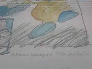 Helen van der Deen - Drieluik gouache grafiet tekeningen (1984) kopen? Bied vanaf 5!