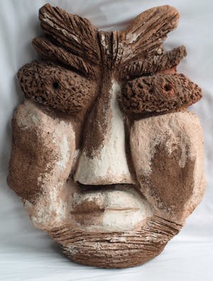 Niet of onleesbaar gesigneerd - Aardewerk (chamotte) en verf, ‘Hoofd’ – hoogte 44 cm kopen? Bied vanaf 1!