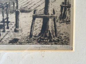 Eugene Rensburg - Eugene Rensburg, Coolsingel Rotterdam 1912, Handegtekende ets kopen? Bied vanaf 65!