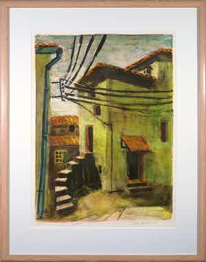 Jeroen Hermkens - Litho, Provence - Ingelijst verkocht voor € 50!