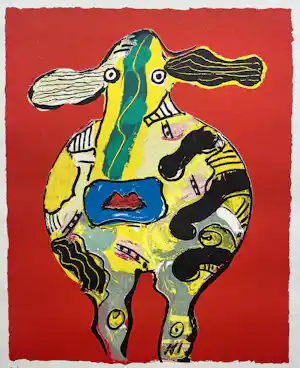 Peter Diem - handgesigneerde zeefdruk | 'Cow' verkocht voor € 40!