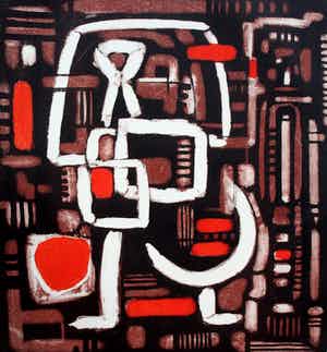 Wim Motz - Monotype: Bevrijding - 1957 verkocht voor € 55!