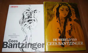Cees Bantzinger - Lezende brunette aan een tafeltje - mooi ingelijst - & 2 boeken (1x gesigneerd!) kopen? Bied vanaf 150!