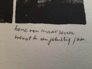 Henc van Maarseveen - monochrome schuifdruk uit 1994, een gelukkig jaar kopen? Bied vanaf 20!