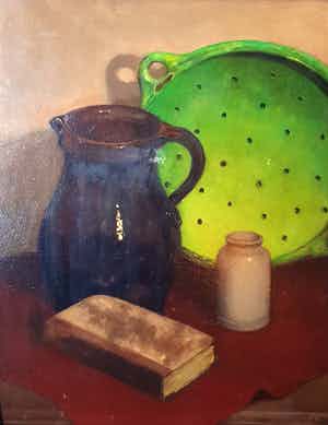 Niet of onleesbaar gesigneerd - Stilleven met melkkan verkocht voor € 1!