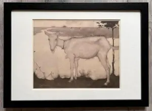 Jan Mankes - Originele Heliogravure Geit bij het Meer 1923 kopen? Bied vanaf 135!