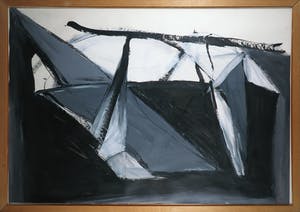 Raymond Perridon - Acryl op papier, Zonder titel - Ingelijst (Groot) kopen? Bied vanaf 1!