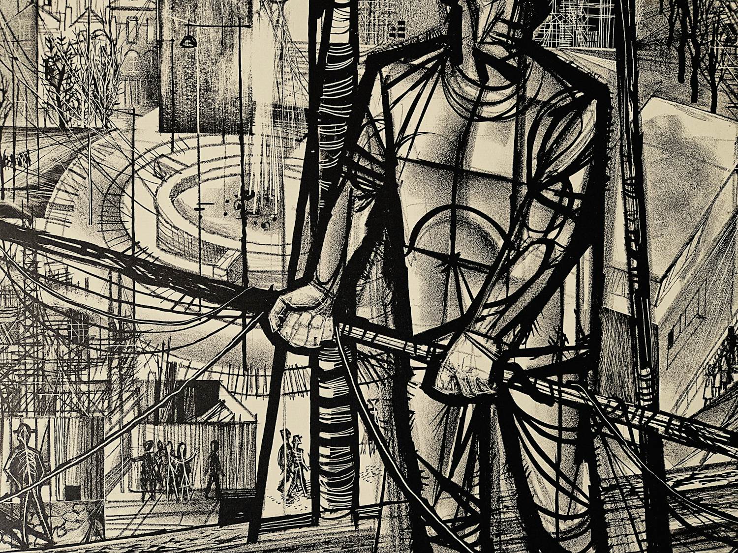 Wim Zwiers - 1957 litho "Wederopbouw" + Litho expositie grafiek 1952 - kleine oplage (10) kopen? Bied vanaf 39!