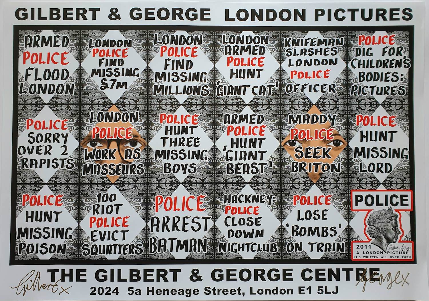 Gilbert & George - "London Pictures" - Gesigneerde offset - 60 x 84 cm verkocht voor € 90!