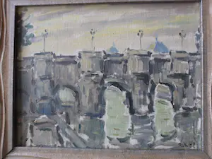 Frans Ruwel - Schilderij, Brug over de Seine te Parijs kopen? Bied vanaf 60!