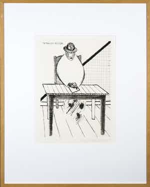 Roger Raveel - Ets, Fernando Pessoa - Ingelijst verkocht voor € 500!