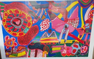 Corneille - Le Jardin des Delices - ingelijst - zeer zeer groot kopen? Bied vanaf 1!