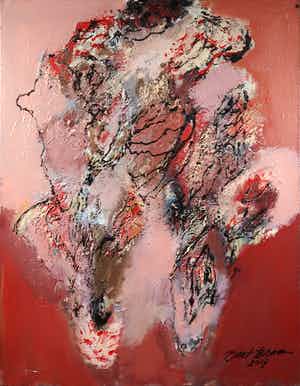 Bert Braam - Acryl op doek, Plantaardig VIII verkocht voor € 50!