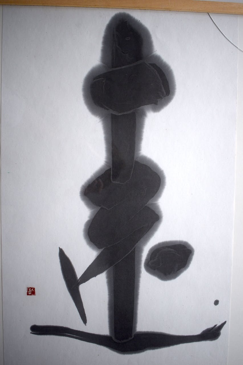 Niet of onleesbaar gesigneerd - Japanse Kalligrafie, Ingelijst kopen? Bied vanaf 1!